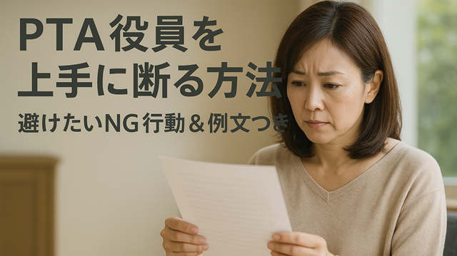 PTA役員を上手に断る方法｜避けたいNG行動＆例文つき