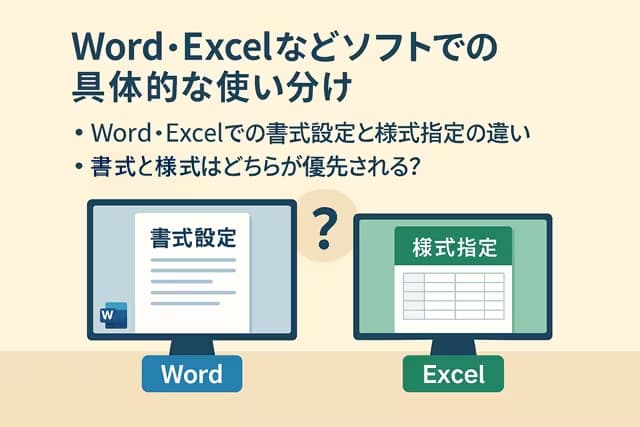 Word・Excelなどソフトでの具体的な使い分け