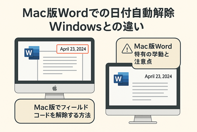 Mac版Wordでの日付自動解除｜Windowsとの違い