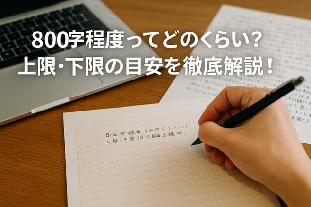 800字程度ってどのくらい？上限・下限の目安を徹底解説！