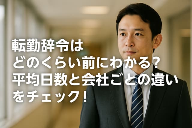 転勤辞令はどのくらい前にわかる？平均日数と会社ごとの違いをチェック！
