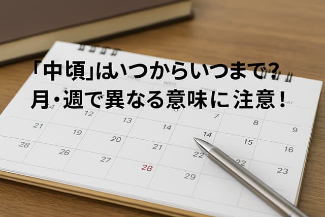 「中頃」はいつからいつまで？月・週で異なる意味に注意！