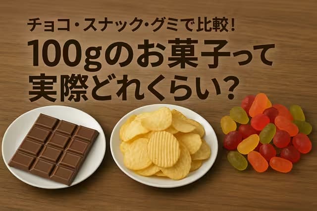 チョコ・スナック・グミで比較！100gのお菓子って実際どれくらい？
