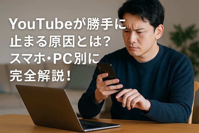 YouTubeが勝手に止まる原因とは？スマホ・PC別に完全解説！