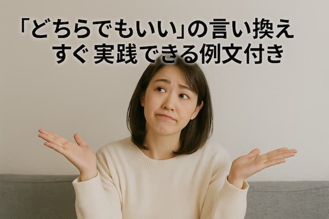 「どちらでもいい」の言い換え表現｜すぐ実践できる例文付き