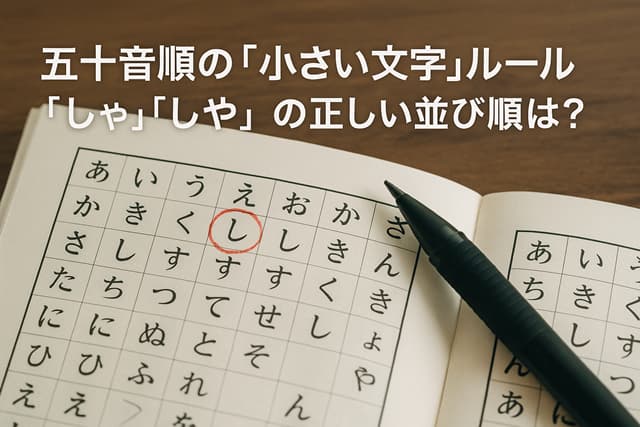 五十音順の「小さい文字」ルール｜「しゃ」「しや」の正しい並び順は？