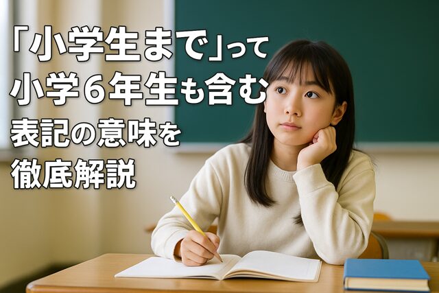 「小学生まで」って小学6年生も含む？表記の意味を徹底解説